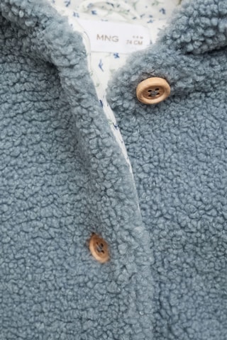 Manteau imitation mouton retourné capuche - Bleu