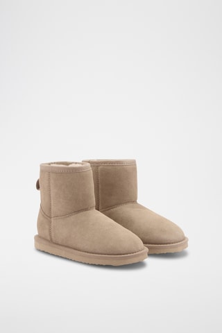 Bottines cuir doublées fourrure - Gris