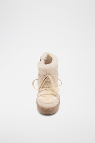 Bottines en cuir et fourrure - Sable