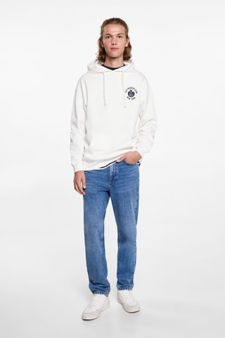 Sweat-shirt oversize imprimé - Blanc cassé
