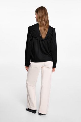 Blouse fluide détails brodés - Noir