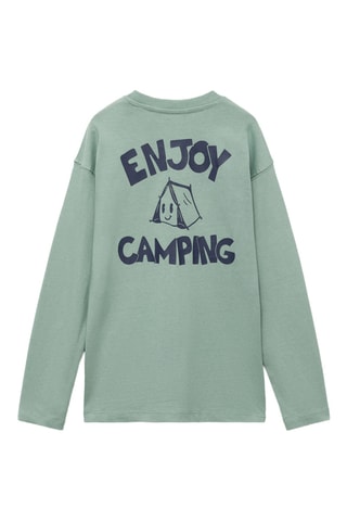 T-shirt manches longues imprimé - Vert pastel