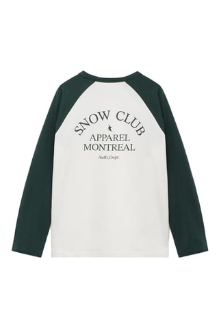 T-shirt combiné coton - Vert foncé