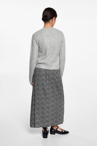 Pull-over maille tressée - Gris chiné