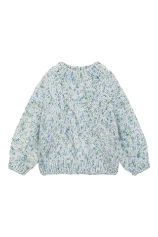 Pull-over bicolore maille - Vert d'eau