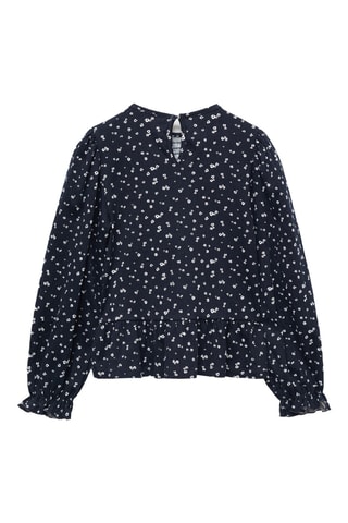 Blouse fluide imprimée - Bleu marine