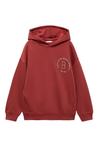Sweat-shirt coton détails brodés - Cerise