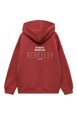 Sweat-shirt coton détails brodés - Cerise