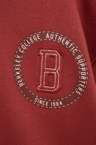 Sweat-shirt coton détails brodés - Cerise