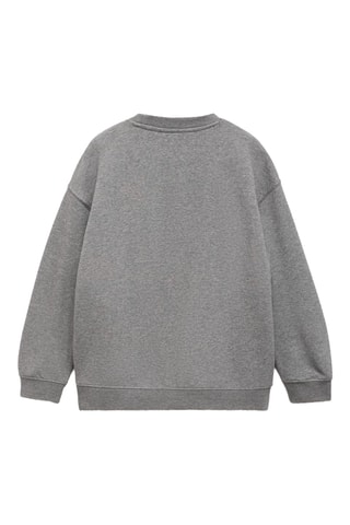 Sweat-shirt coton imprimé - Gris chiné