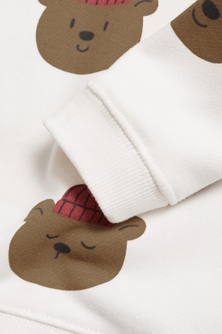 Sweat-shirt imprimé Noël - Blanc cassé