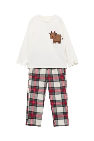 Pyjama long de Noël - Blanc cassé