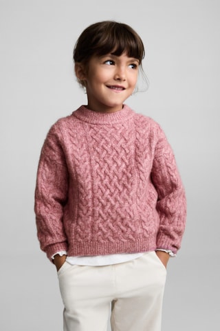 Pull-over maille tressée - Cerise