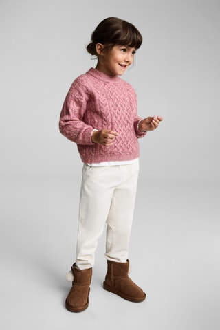 Pull-over maille tressée - Cerise