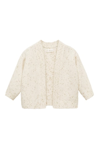 Cardigan maille ajourée - Écru