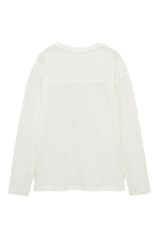 T-shirt manches longues imprimé - Blanc cassé