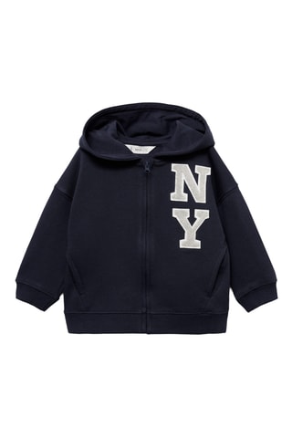 Sweat-shirt imprimé capuche - Bleu marine