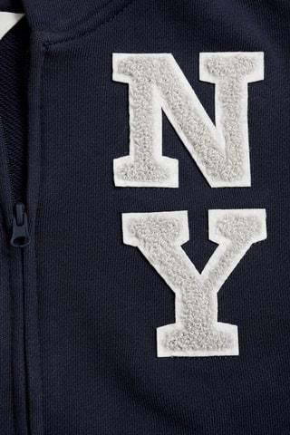 Sweat-shirt imprimé capuche - Bleu marine