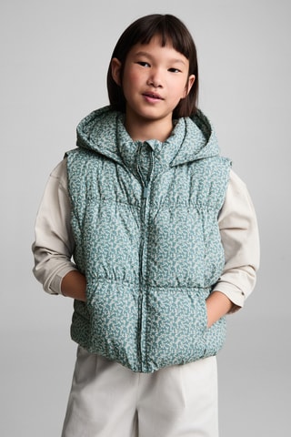 Gilet matelassé imprimé - Vert pastel
