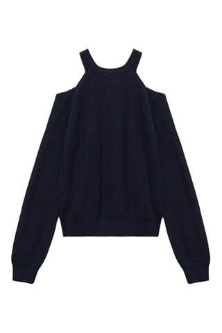 Pull-over ouverture épaules - Bleu marine