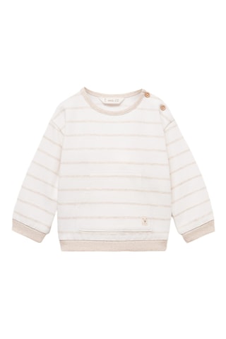 Sweat-shirt coton rayures - Sable