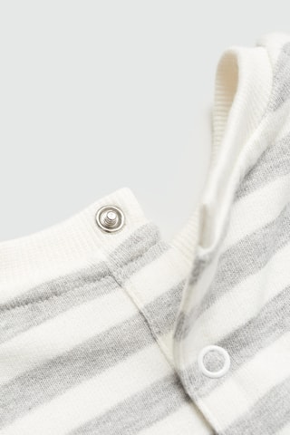 Sweat-shirt coton rayures - Gris chiné