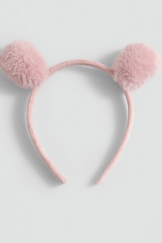 Serre-tête pompon - Rose pâle