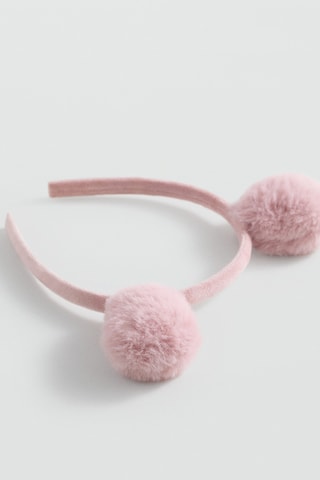 Serre-tête pompon - Rose pâle