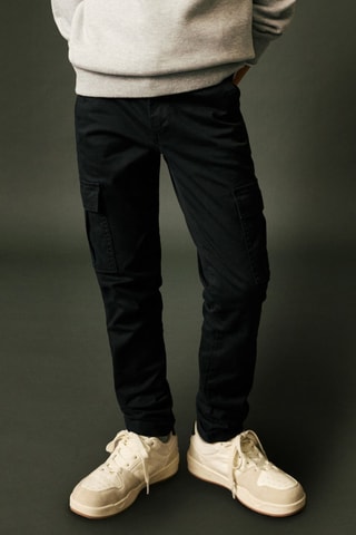 Pantalon cargo straight-fit - Noir