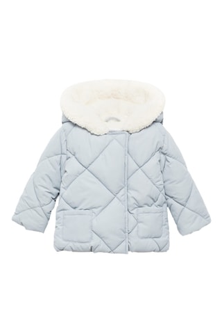 Anorak matelassé capuche oreilles - Bleu