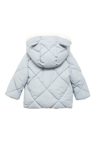 Anorak matelassé capuche oreilles - Bleu