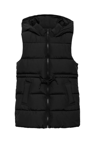 Gilet matelassé long - Noir