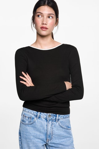 T-shirt jaspé - Noir