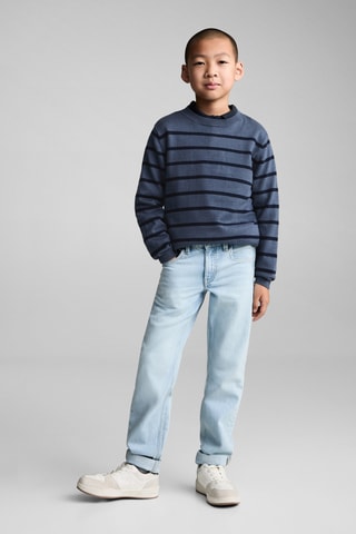 Pull-over en maille à rayures - Bleu
