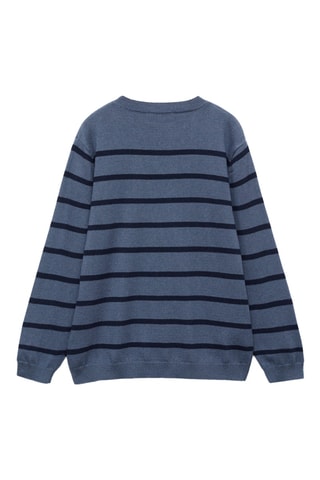 Pull-over en maille à rayures - Bleu