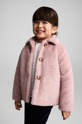 Manteau fausse fourrure - Rose