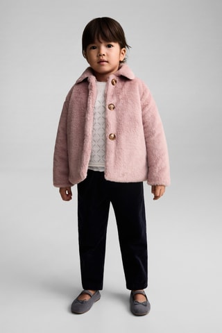 Manteau fausse fourrure - Rose