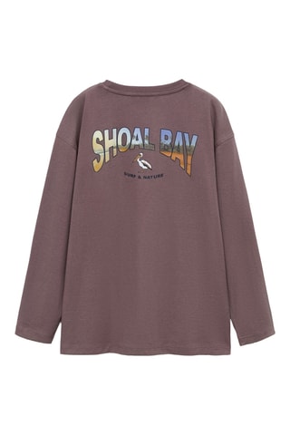 T-shirt manches longues imprimé - Bordeaux