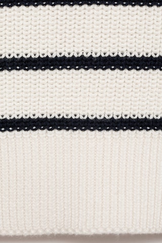 Gilet maille rayures - Blanc cassé