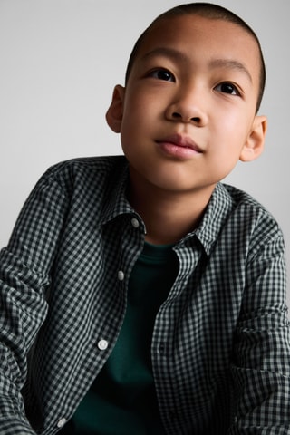 Chemise à petits carreaux - Vert