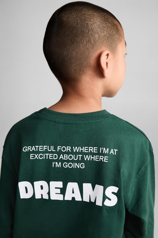 T-shirt manches longues imprimé - Vert foncé