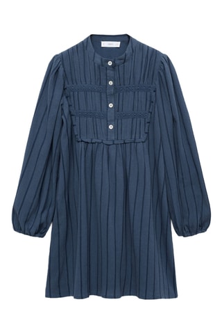 Robe coton manches bouffantes - Bleu pétrole