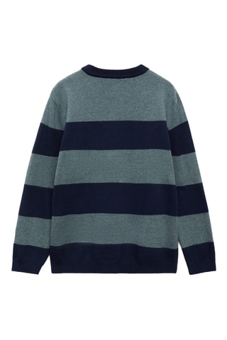 Pull-over en maille à rayures - Bleu marine