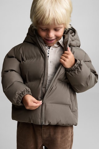Anorak matelassé capuche - Vert foncé