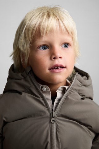 Anorak matelassé capuche - Vert foncé