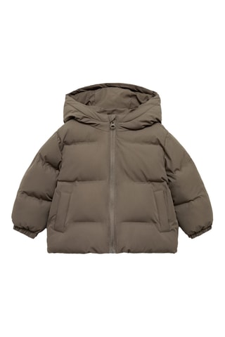 Anorak matelassé capuche - Vert foncé