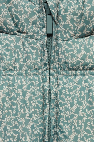 Anorak matelassé à fleurs - Vert pastel