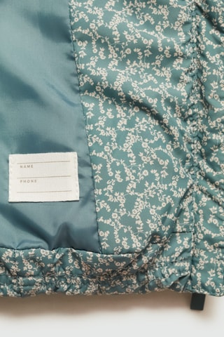 Anorak matelassé à fleurs - Vert pastel