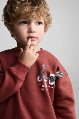Sweat-shirt imprimé animé - Bordeaux