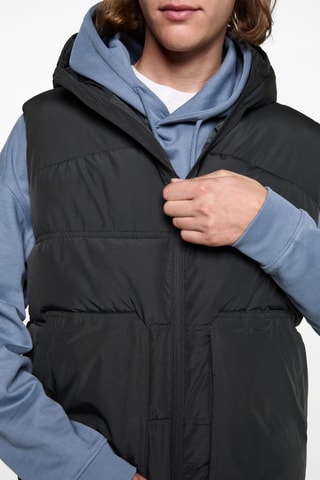 Gilet matelassé à capuche - Anthracite
